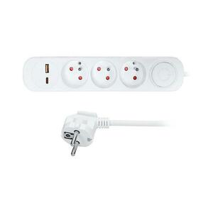 PP113PD20 - Hosszabbító kábel kapcsolóval, 3 aljzattal, USB-A és USB-C töltéssel, 5 m PP113PD20 kép