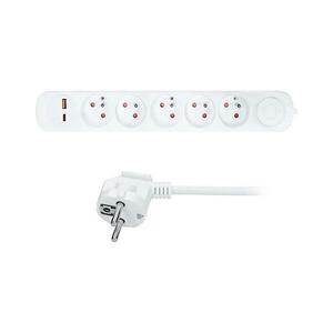 PP152PD20 - 3 m hosszú hosszabbító kábel kapcsolóval, 5 aljzattal és USB A+C töltéssel PP152PD20 kép