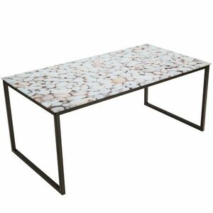 Üveg dohányzóasztal kavics mintával, 105 cm - MICHIGAN PEBBLE - Butopêa kép