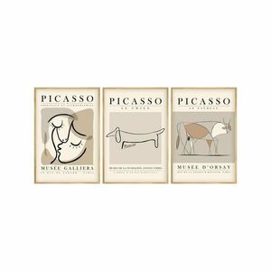Wallity Decorative Framed MDF Painting (3 Pieces) Multicolor Huhu... kép