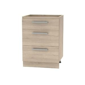 PLUS barna mdf fiókos alsó konyhaszekrény 60cm kép