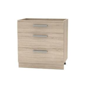 PLUS barna mdf fiókos alsó konyhaszekrény 80cm kép