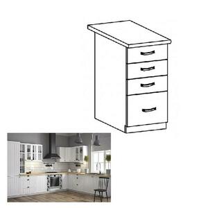 PROVANCE fehér mdf fiókos alsó konyhaszekrény 40cm kép
