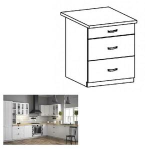 PROVANCE fehér mdf fiókos alsó konyhaszekrény 60cm kép
