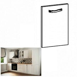 SICILIA fehér mdf mosogatógép előlap fogantyúval 44, 6cm kép