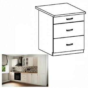 SICILIA fehér mdf fiókos alsó konyhaszekrény 60cm kép