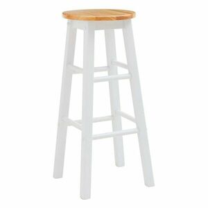 Fehér-natúr színű kaucsukfa bárszék (ülésmagasság 74 cm) Chester – Premier Housewares kép