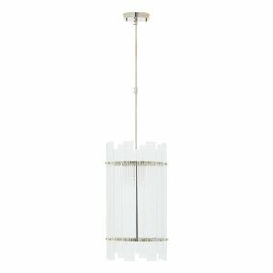 Ezüstszínű fém függőlámpa üveg búrával ø 27 cm Ritz – Premier Housewares kép