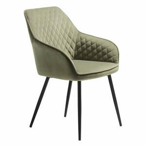 Khaki kárpitozott karfás étkezőfotel Milton – Unique Furniture kép