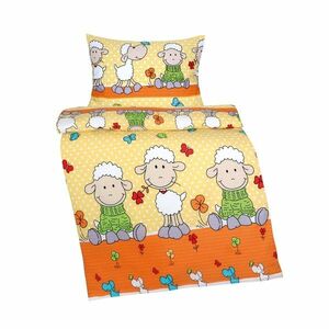 Bellatex Gyerek krepp ágynemő Agáta Ovečka sárga90 x 135 cm, 45 x 60 cm kép
