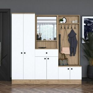 Pome White and Walnut II előszob szett kép