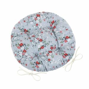 Bellatex Seat DITA ülőpárna kerek steppelt, virágszürke, 40 cm kép