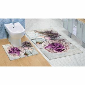 Bellatex Levendula 3D fürdőszobai szőnyeg szett, , 60 x 100 cm, 60 x 50 cm kép