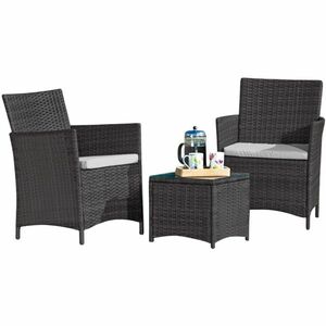 Avenberg Veneto rattan szett, fekete/szürke kép