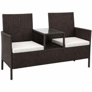 Catini Festa rattan kerti pad, barna/bézs kép