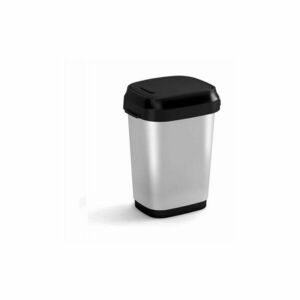 Ezüstszínű műanyag pedálos szemetes 10 l Dual Swing Bin Style S – KIS kép