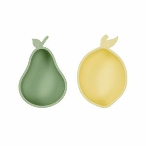 Sárga-zöld szilikon gyerek tálka szett 2 db-os Lemon & Pear – OYOY Mini kép
