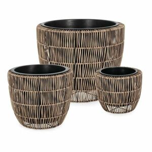 Műanyag-műrattan virágcserép készlet 3 db-os ø 44 cm Ayun – Bizzotto kép