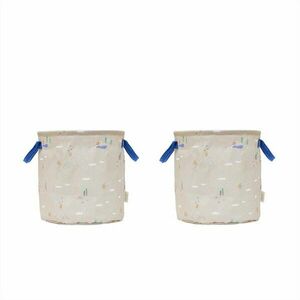 Bézs textil játéktároló kosár szett 2 db-os ø 32x32 cm Foxy – OYOY Mini kép
