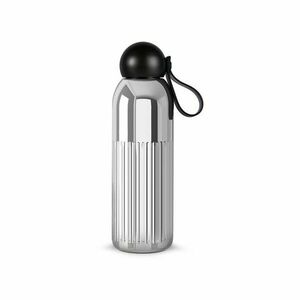 Ezüstszínű rozsdamentes acél termopalack szívószállal 500 ml Tekla – Sagaform kép