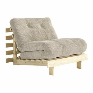 Krémszínű kinyitható kordbársony futon fotel Roots – Karup kép