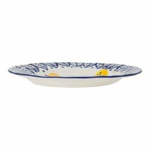 Fehér-kék szervírozó kőedény tányér ø 27 cm Maxima – Bloomingville kép