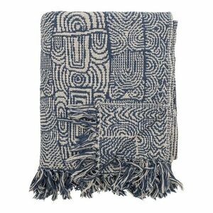 Kék pamutkeverék takaró 130x160 cm Bresso – Bloomingville kép