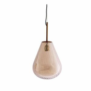 Borostyán színű függőlámpa üveg búrával Leona – Light & Living kép