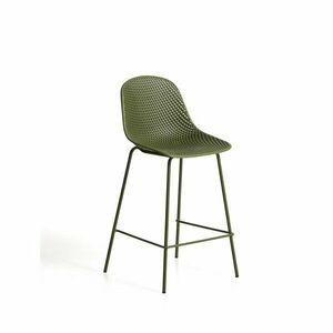 Zöld fém-műanyag kerti bárszék Quinby – Kave Home kép