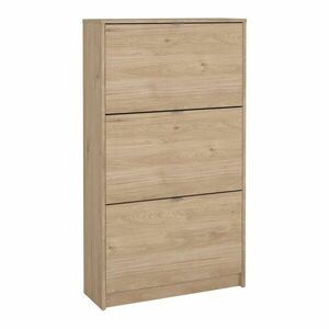 Natúr színű billenő ajtós cipőtartó tölgyfa dekorral 70x124x24 cm Shoes – Tvilum kép