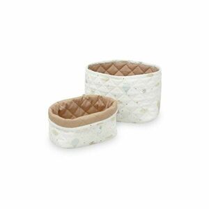 Krémszínű-világosbarna textil játéktároló kosár szett 2 db-os ø 24x17 cm Dreamland/Camel – Cam Cam Copenhagen kép