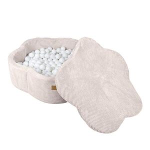 Bézs kordbársony labdamedence ø 90 cm magasság 30 cm – Meowbaby kép