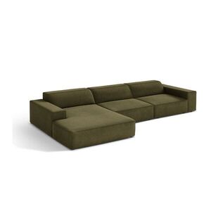 Khaki bársony moduláris sarokkanapé (bal oldali-heverő résszel) Jodie – Micadoni kép