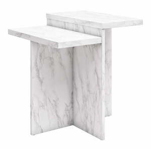 Fehér dohányzóasztal márvány dekorral 56x56 cm Brielle – Støraa kép