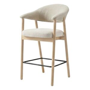 Krémszínű-natúr színű kárpitozott karfás bárszék (ülésmagasság 67 cm) Elk – Unique Furniture kép