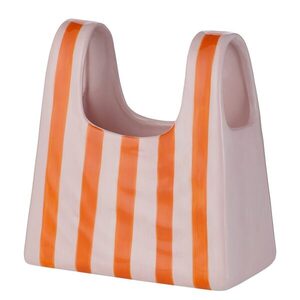SHOPPING BAG kerámia váza 22 cm, csíkos kép