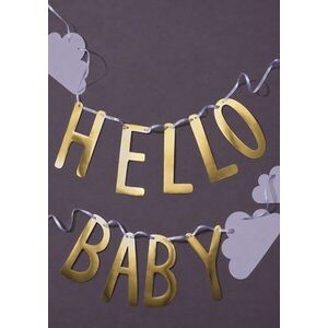 HELLO BABY papír girland 2 m , arany kép