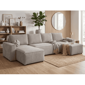 U alakú ülőgarnitúra SMART COSARO 295x140 cm, bézs kép