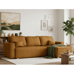 Mustársárga sarokkanapé SMART COSARO, kétoldalas + 2 párna INGYEN kép