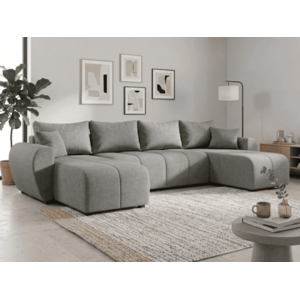 SEVIO U alakú kihúzható ülőgarnitúra, 311x145 cm, szürke + 2 párna INGYEN kép
