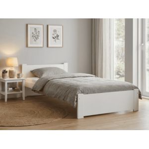 Ágy IKAROS 80 x 200 cm, fehér Matrac: Deluxe 10 cm matraccal, Ágyrács: Lamellás ágyráccsal kép