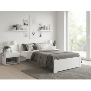 Ágy IKAROS 90 x 200 cm, fehér Matrac: Deluxe 10 cm matraccal, Ágyrács: Lamellás ágyráccsal kép