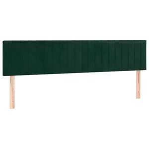 vidaXL sötétzöld bársony fejtámla 160 x 5 x 78/88 cm kép