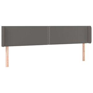 vidaXL szürke bársony szárnyas fejtámla 203x16x78/88 cm kép