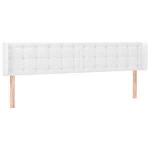 vidaXL fehér műbőr szárnyas fejtámla 183x16x78/88 cm kép