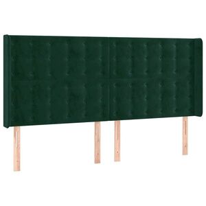 vidaXL zöld bársony fejtámla szárnyakkal 203x16x118/128 cm kép
