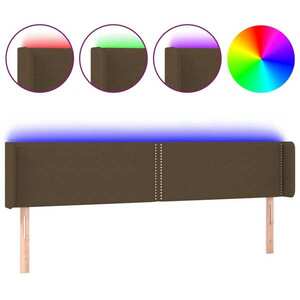 vidaXL sötétbarna szövet LED-es fejtámla 183 x 16 x 78/88 cm kép