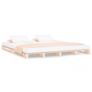 vidaXL tömör fenyőfa raklapágy 200 x 200 cm kép
