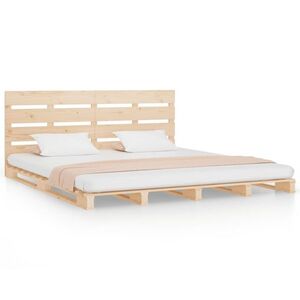 vidaXL tömör fenyőfa ágy matrac nélkül 200 x 200 cm kép
