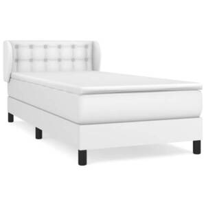 vidaXL fehér műbőr rugós ágy matraccal 90x190 cm kép